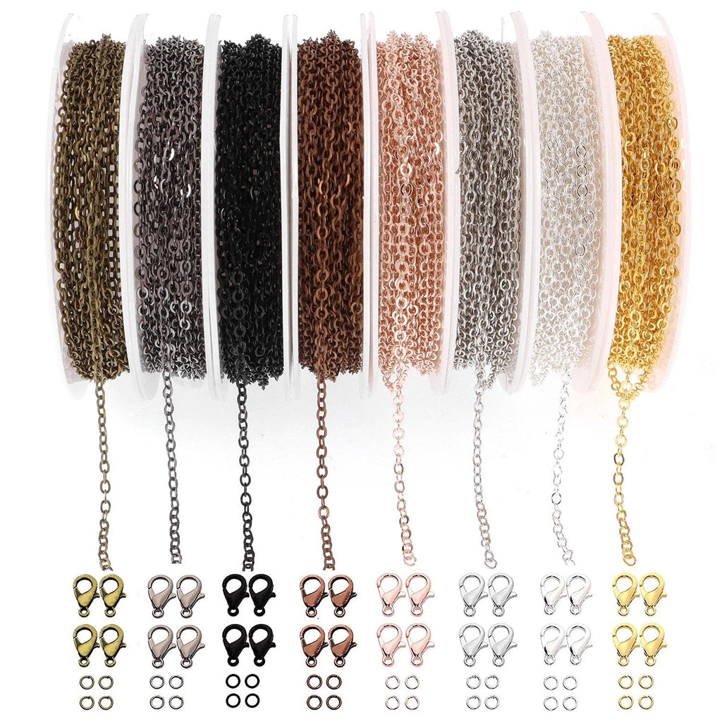 1 Set 3M Iron Cable Chains Link Chains With Jump Rings Lobster Clasps for Making Jewelry DIY Necklace Earring Bracelet Findings