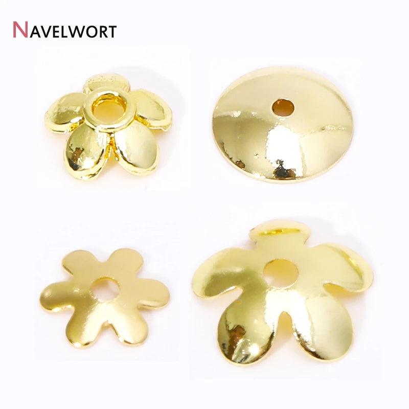 14K/18K Gold Plated Brass Bead Caps,Caps For Beads,Flower Bead Caps For Jewelry Making,Caps For Bracelet,Accessories For Jewelry