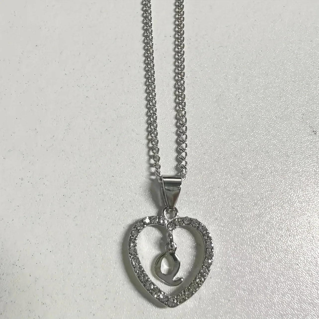 Bohemian Style Heart-shaped Letter Pendant Necklace, Wedding Party Gift For Men And Women,Delicate Gift for Men And Women