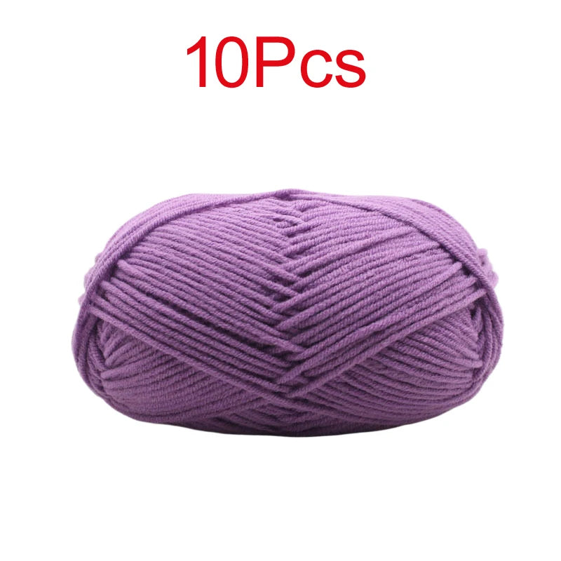 10 Pieces Multi Color Cotton Knitting Yarn Soft Warm Crocheting Yarn for Hand Knit Sweaters Hats Scarves Blankets Amigurumi