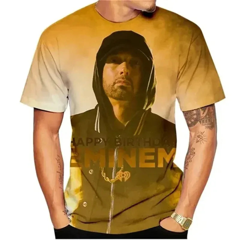 Eminem 3D Printed T-Shirt for Men and Women Fashion Hip Hop Streetwear Oversized Tee