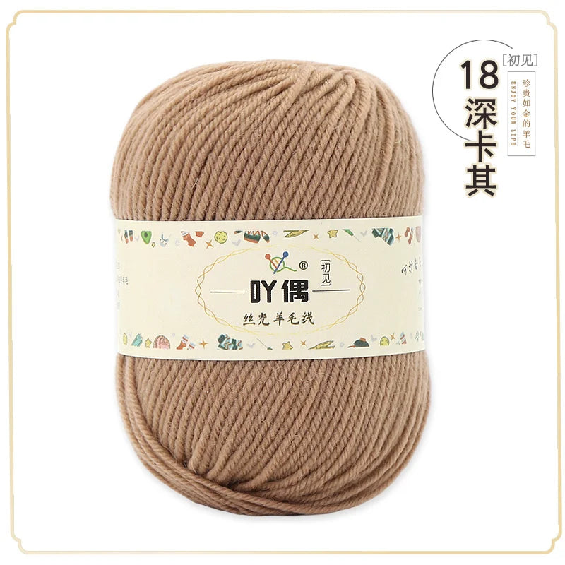 100 Percent Wool Yarn 50g Worsted Weight Soft Warm Crochet