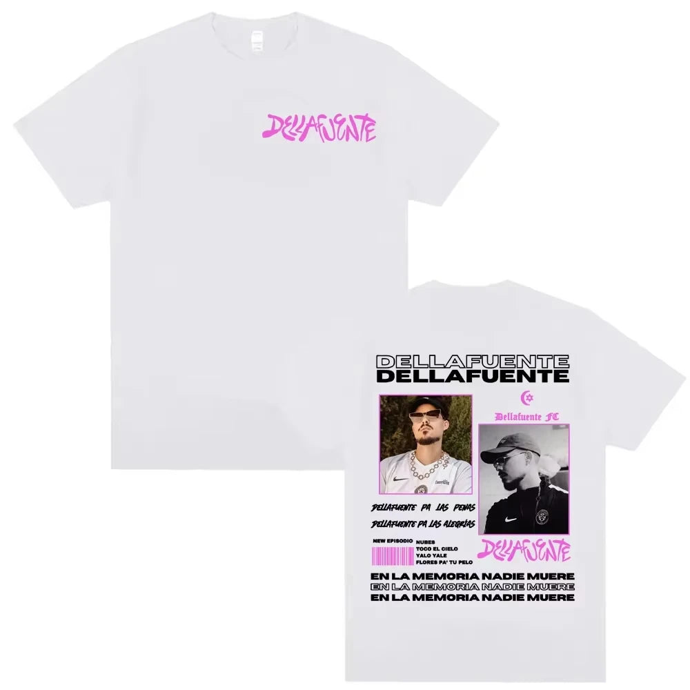Rapper Dellafuente Tour Cover Graphic Men Cotton Short Sleeve T Shirts Harajuku Hip Hop Punk Oversized Casual Sports Unisex Tops