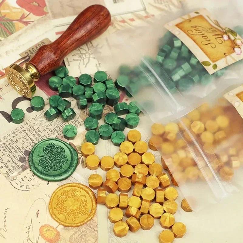 Retro Sealing Wax Seal Stamp Wax Octagon Sealing Stamp for Envelope Letter Wedding Birthday Party Invitation Card Making Tools - Winord
