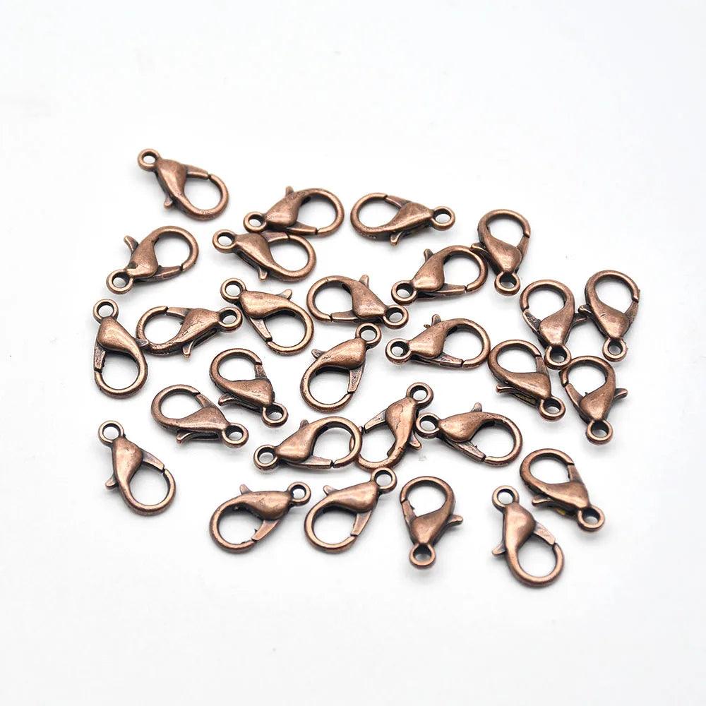 50Pcs 10 12 14 16 18 21mm Lobster Clasps Silver Plated Lobster Claw Clasps For Bracelet Necklace Jewelry Making Findings