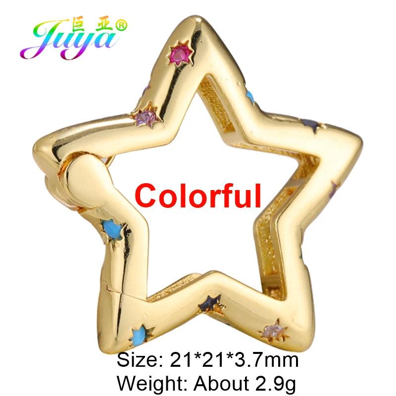 Juya Handmade Creative 18K Gold Plated Brass Screw Locks Carabiner Clasps Accessories For DIY Mesh Chains Pendant Jewelry Making