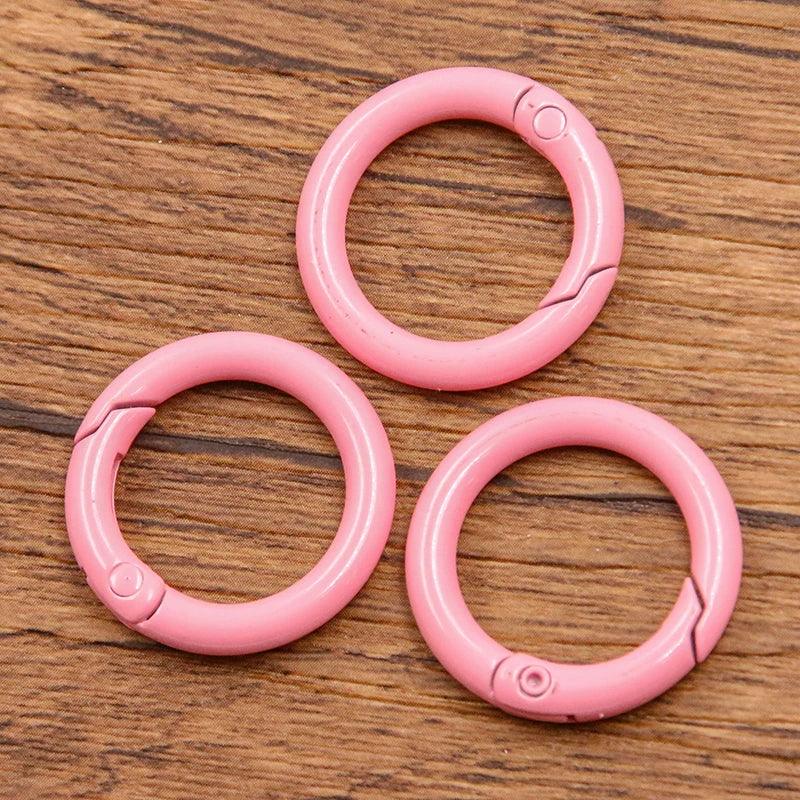 10Pcs 15 Colors Metal O Ring Spring Clasp Openable Round Carabiner Keychain Clips Hook Dog Chain DIY Jewelry Buckle Connector