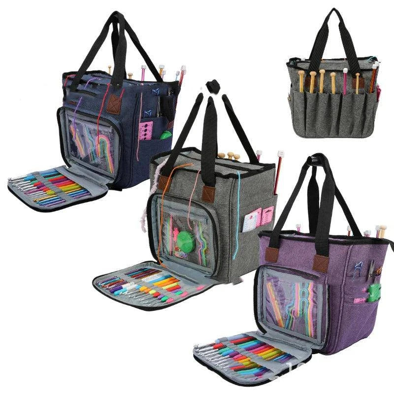 DIY crochet tool accessory bag for home and daily use, crochet yarn storage bag, multi-functional travel tool wool storage bag