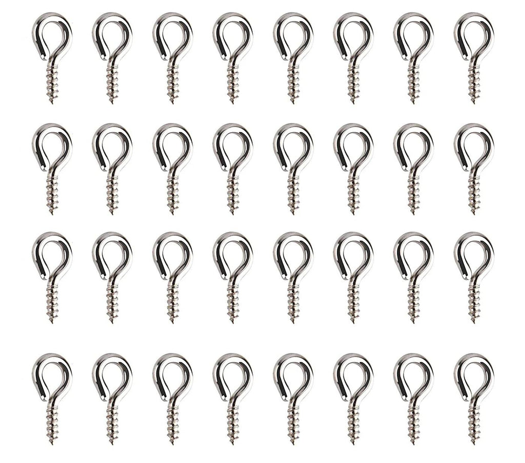 50pcs Mini Eye Pins Stainless Steel Eyelets Screw Clasps Hooks Threaded Bails for Jewelry Making DIY Crafts