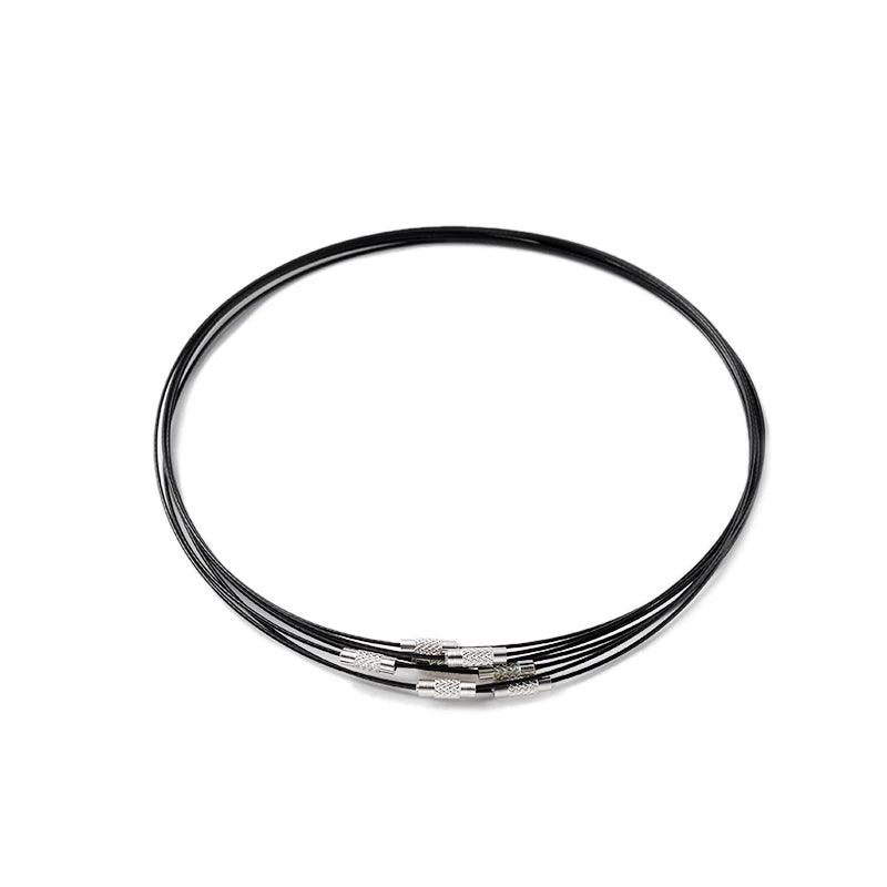 10pcs 46cm No Fade Stainless Steel Wire Necklace Cord  Choker Chain with Brass Screw Clasp For DIY Jewelry Making