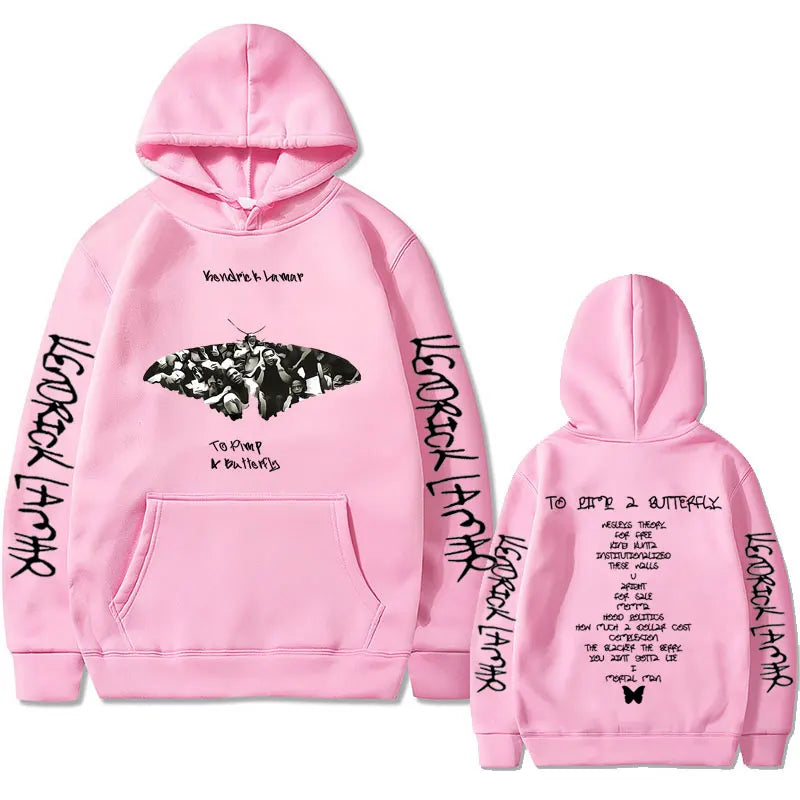Rapper Kendrick Lamar To Pimp A Butterfly Graphic Print Hoodie Men's Hip Hop Oversized Hoodies Male Fleece Cotton Sweatshirts