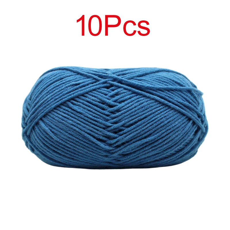 10 Pieces Multi Color Cotton Knitting Yarn Soft Warm Crocheting Yarn for Hand Knit Sweaters Hats Scarves Blankets Amigurumi