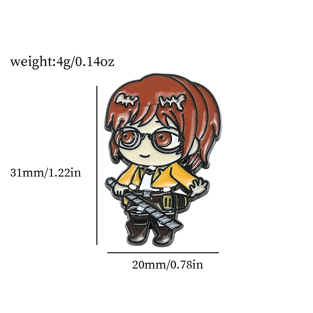 Anime Attack on Titan Brooch Cartoon Character Metal Enamel Badge Clothing Backpack Lapel Pin Jewelry Accessory Gift