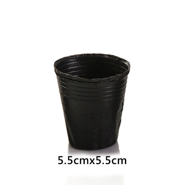 100pcs Nursery Pot Spring Seed Germination Flowerpot Thickened Black Plastic Seedling Pot Nutritional Bowl Gardening Accessory