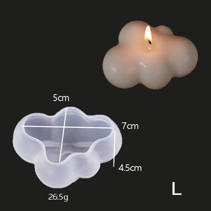 3D Heart Shape Candle Silicone Mold Cloud Love Aromatherapy DIY Resin Plaster Making Cake Candy Soap Baking Tool Craft Gifts