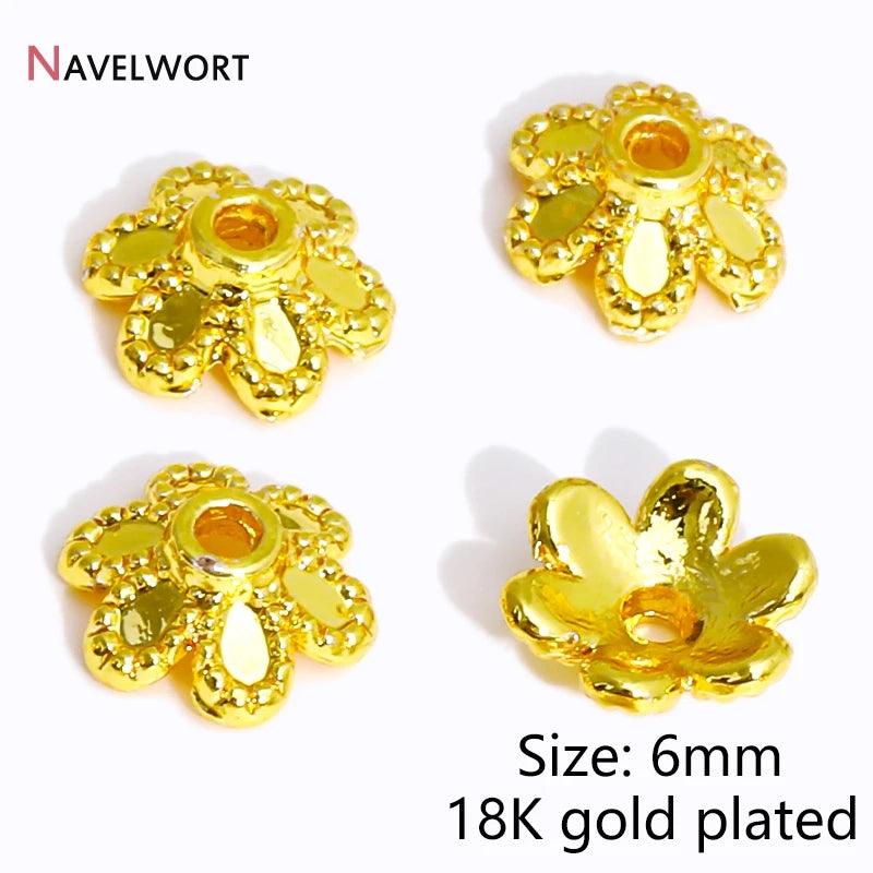 14K/18K Gold Plated Brass Bead Caps,Caps For Beads,Flower Bead Caps For Jewelry Making,Caps For Bracelet,Accessories For Jewelry