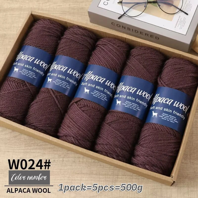 500g Coarse Alpaca Wool Yarn for Hand Woven Sweaters Jackets Scarves and Hats