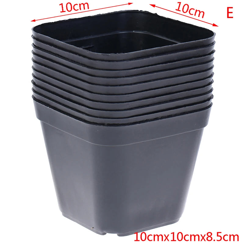10 Pcs Black Flower Pots Plastic Pots Small Square for Succulent plants