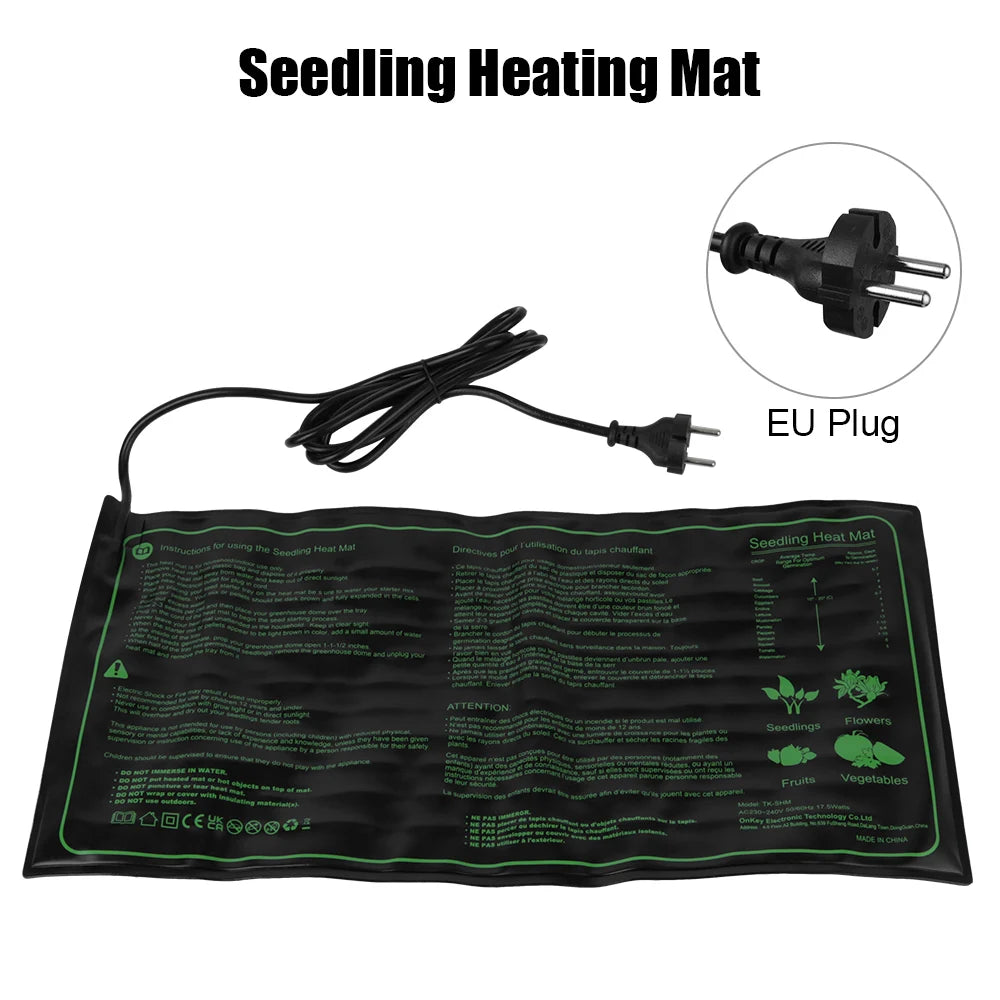 Seedling Heating Mat 50x25cm Greenhouse Plant Seed Germination Propagation Clone Starter Pad 220V EU Plug Waterproof