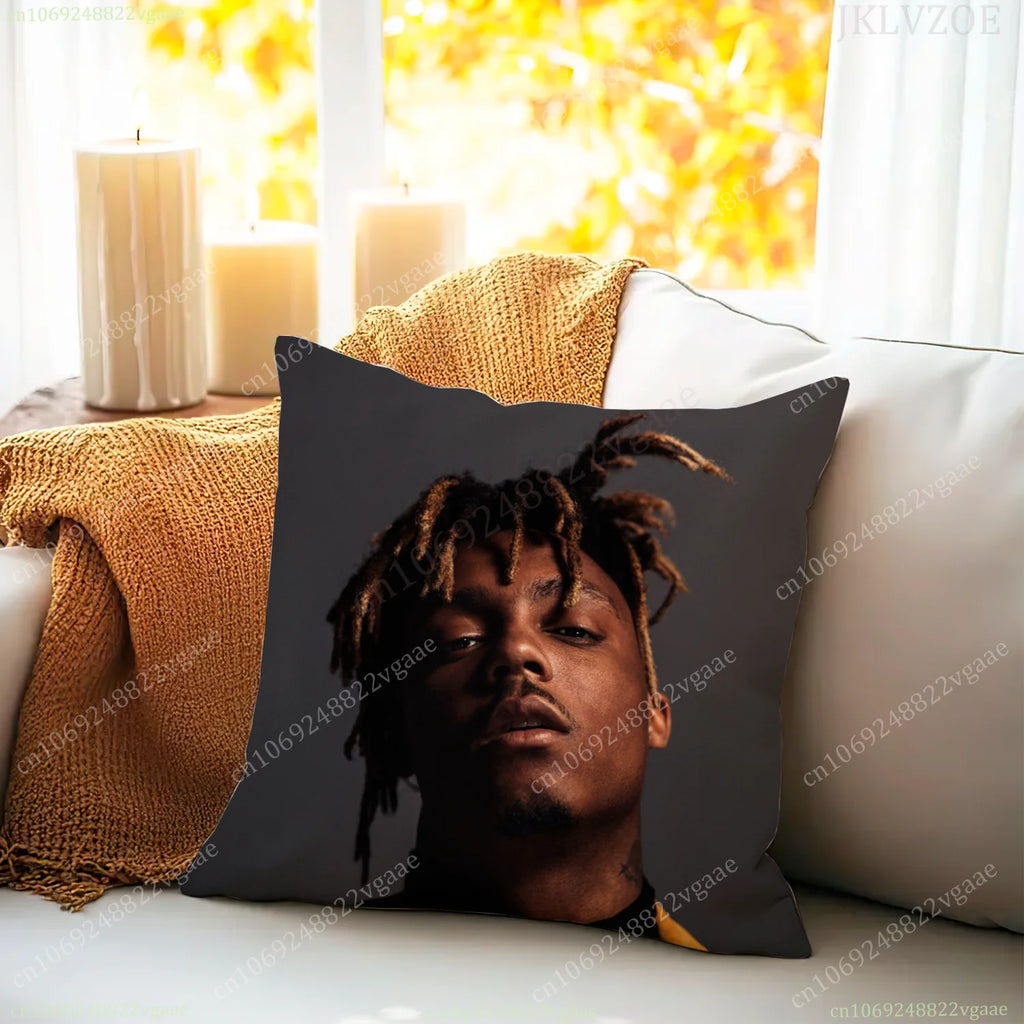 JUICE WRLD Pillowcase Rapper Bedroom Cushion Cover Sofa Singer Cushions Pillows Cover 45x45 Pillow Case Car Music Album Cover