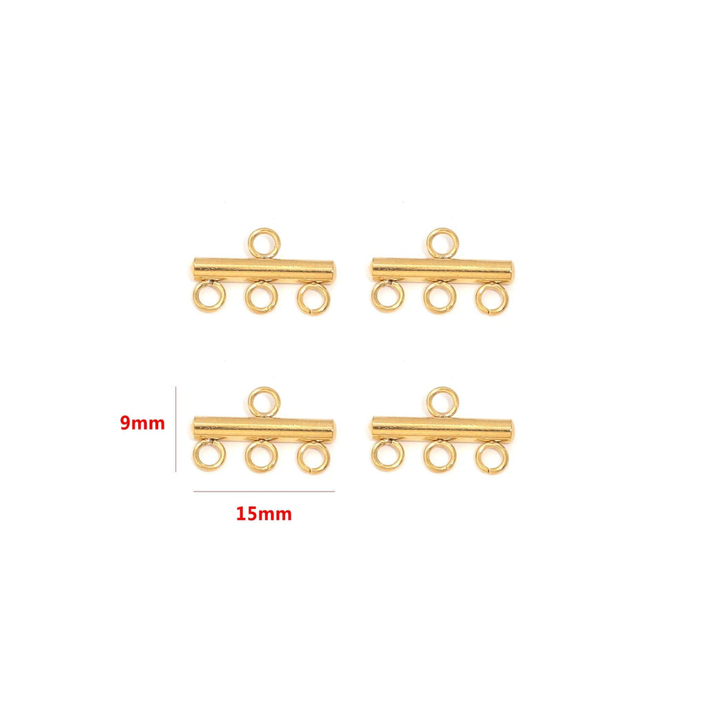 10pcs Stainless Steel Necklace Layering Clasp Slide Lock Clasp Pendant Connector Multi Strands Tube for DIY Craft Jewelry Making