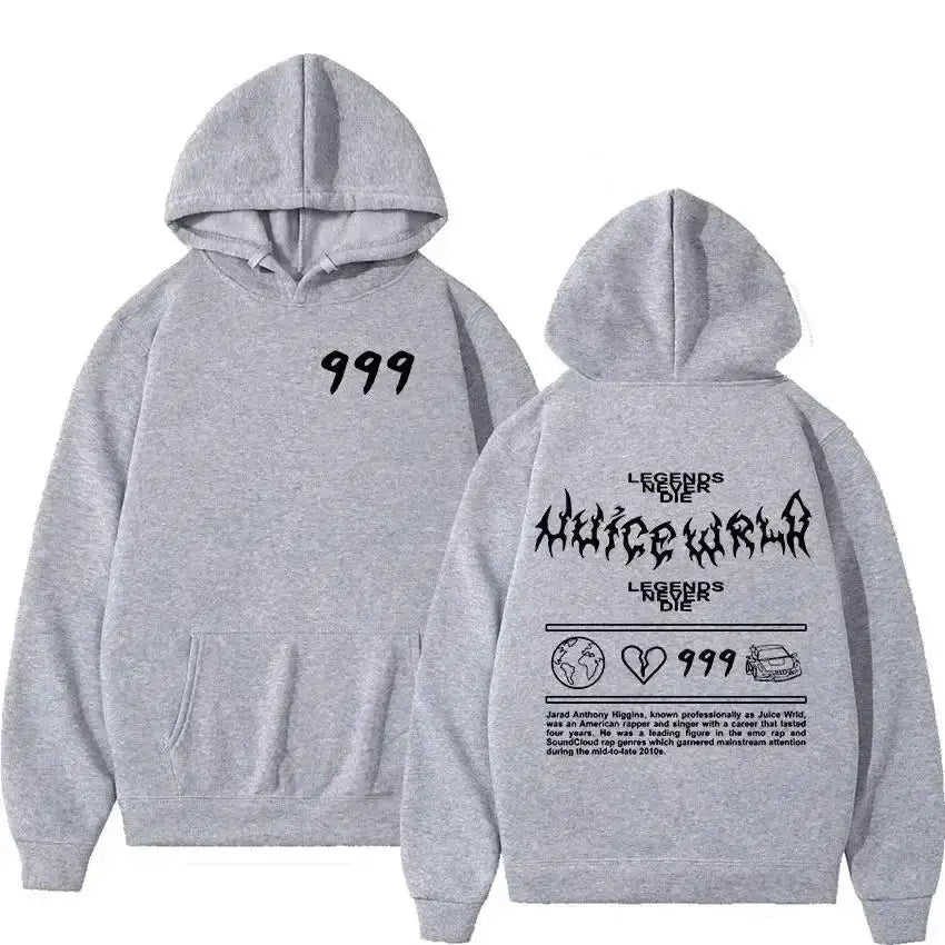 Juice WRLD Hoodies Men Women's Hooded Sweatshirts Fashion Hip Hop Casual Pullovers Autumn Boys Girls Black Streetwear Juicewrld