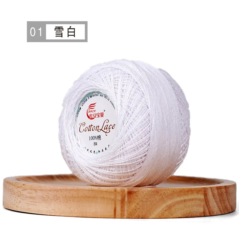 100% Cotton Mercerized Crochet Yarn 45g for Knitting and Embroidery Projects
