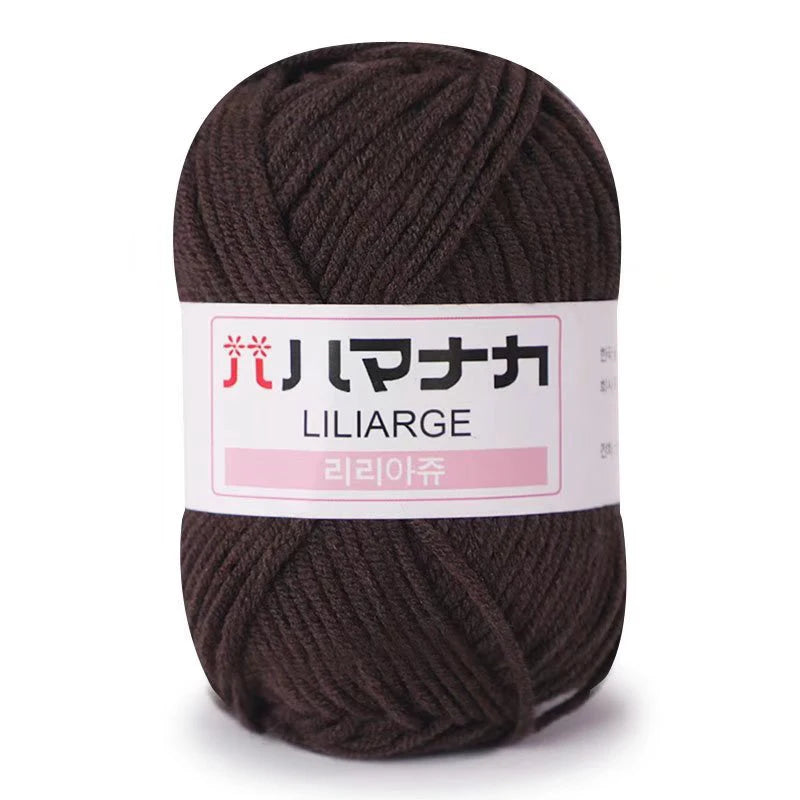 Soft Milk Cotton Knitting Yarn 25g Anti-Pilling High Quality 4ply Crochet Yarn for Scarf Sweater Hat and Doll Craft