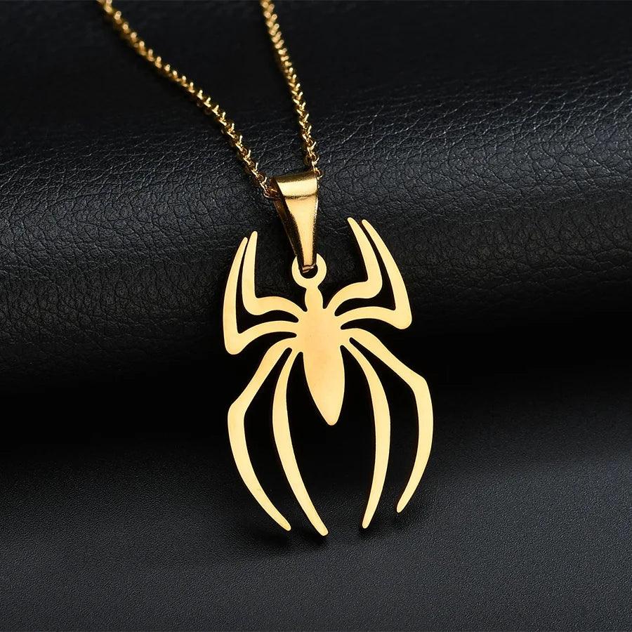 1 New Product Stainless Steel Spider Pendant Fashion Men'S Titanium Steel Jewelry Spider Necklace