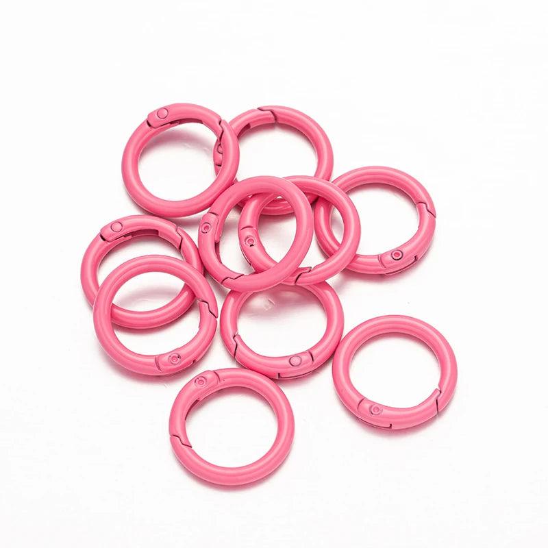 5Pcs/lot Metal O Ring Spring Clasps Openable Round Carabiner Keychain Bag Clips Hook Dog Chain Buckles Connector For DIY Jewelry