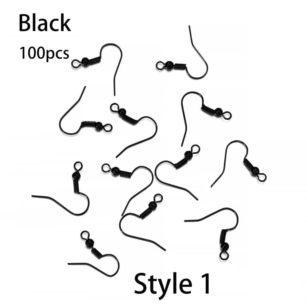 20-100pcs French Earrings Clasps Hooks Fittings DIY Jewelry Making Iron Hook Earwire Earring Findings Supplies