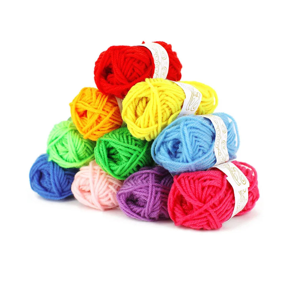 12 Pieces Kids DIY Knitting Crochet Yarns Multicolor Colorful Material Sewing Crafting Sticky Picture Wool Ball Yarn Ball Maker