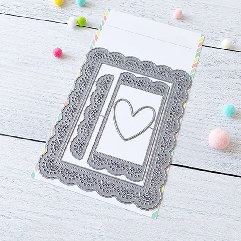Scalloped Round Love Heart Dialogue Frame Metal Loveya Words Cutting Dies for DIY Scrapbooking Valentine Day Decor Paper Cards