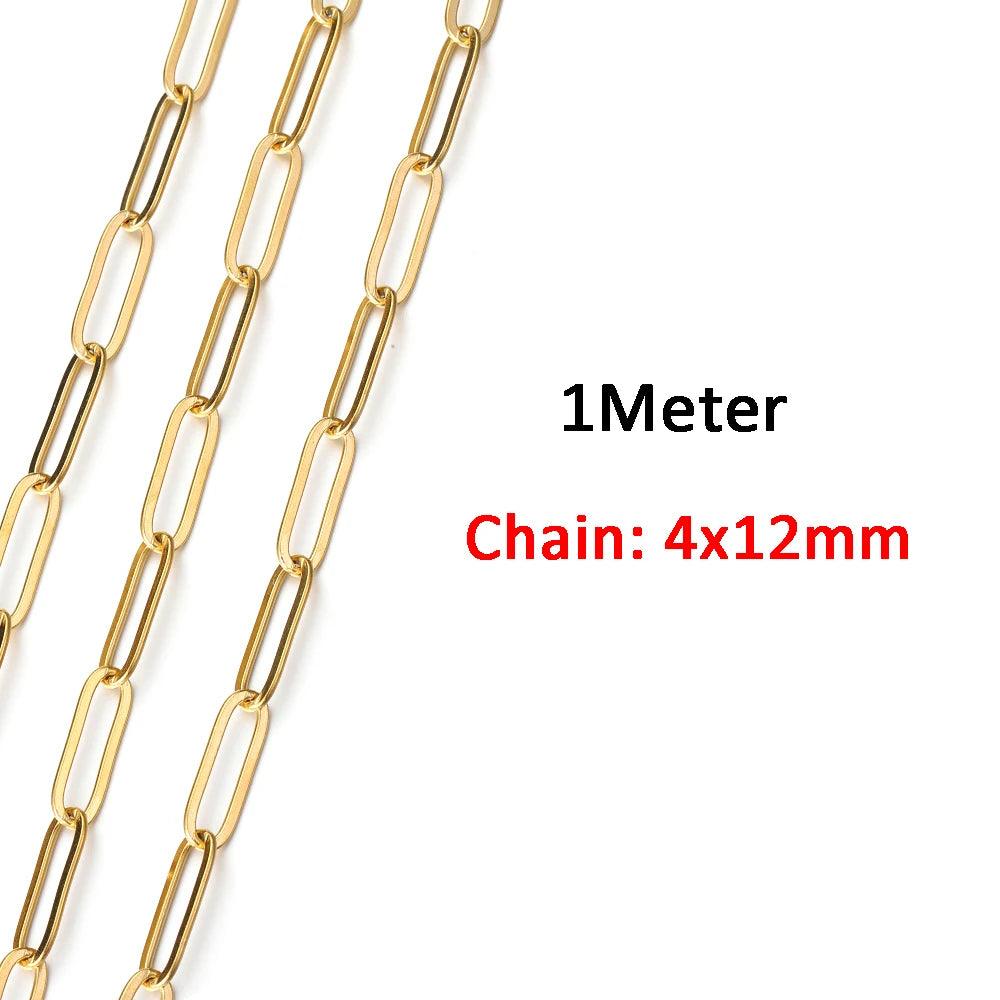 1Meter Stainless Steel Chains for Bracelet Necklace Jewelry Making DIY Findings Accessories