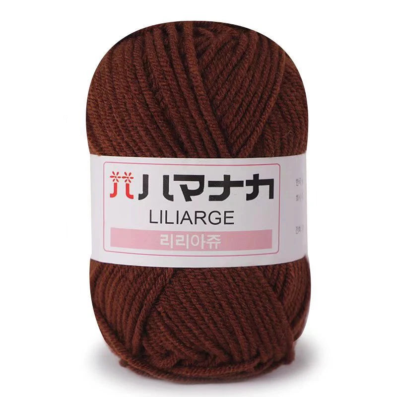Soft Milk Cotton Knitting Yarn 25g Anti-Pilling High Quality 4ply Crochet Yarn for Scarf Sweater Hat and Doll Craft