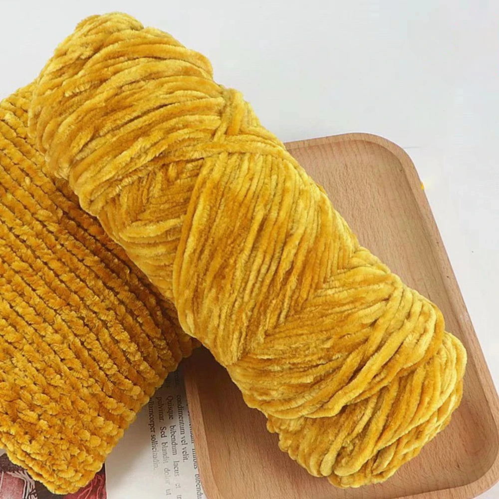 Chenille Soft Velvet Yarn 95g Blended Knitting Wool for Handmade Scarf Coat Baby Blanket and Hat