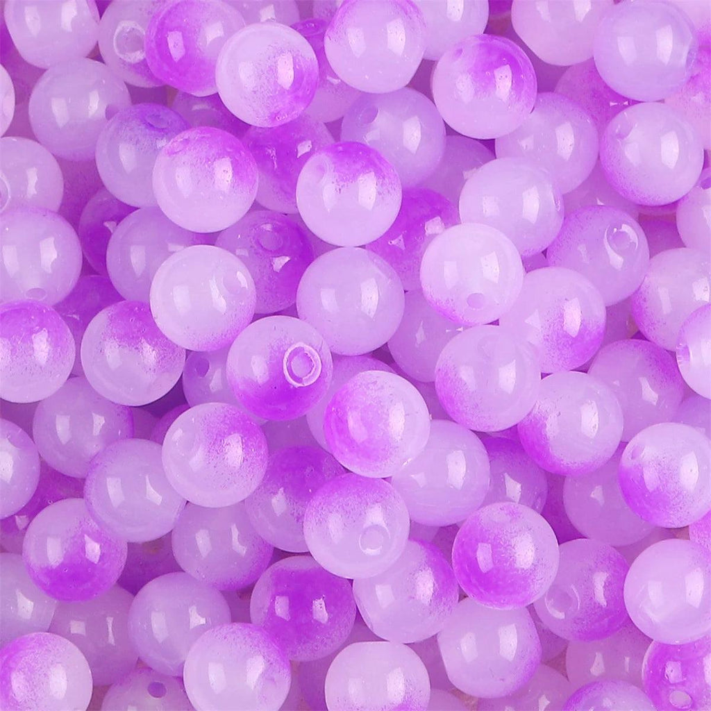 50pcs 8mm Glass Imitation Jade Bead Gradient Double Color Round Bead Handmade DIY Bracelet Necklace Jewelry Making Loose Bead Ma