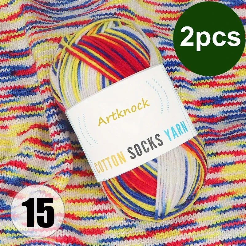 Colorful Milk Cotton Yarn For DIY Crochet Projects 2 Pcs