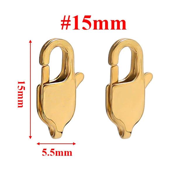 10Pcs Stainless Steel Rectangle Lobster Clasps Necklace Hooks Bracelets Connector Findings DIY Chains Jewelry Making Supplies