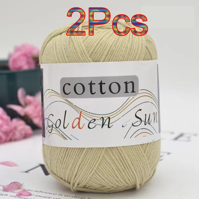 100% Cotton Yarn for Hand Knitting Soft Crochet Yarn Pack of 2 for Sweaters Blankets Hats Amigurumi Dolls and Bags