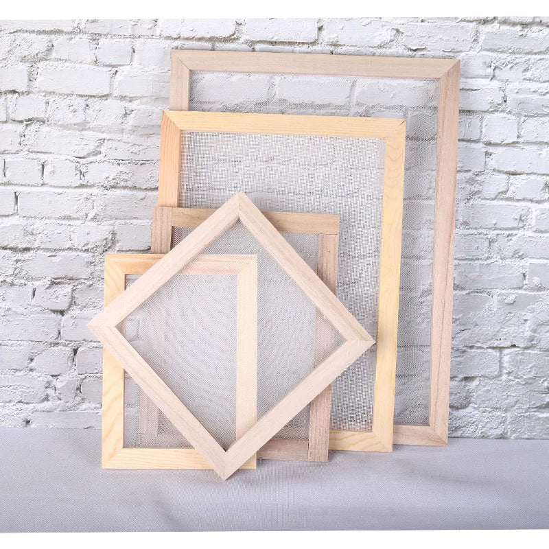 Paper Making Frame Screen DIY Wood Paper Making Papermaking Mould Crafts Handcraft Paper Recycling Tool Wooden Deckle Multi-size