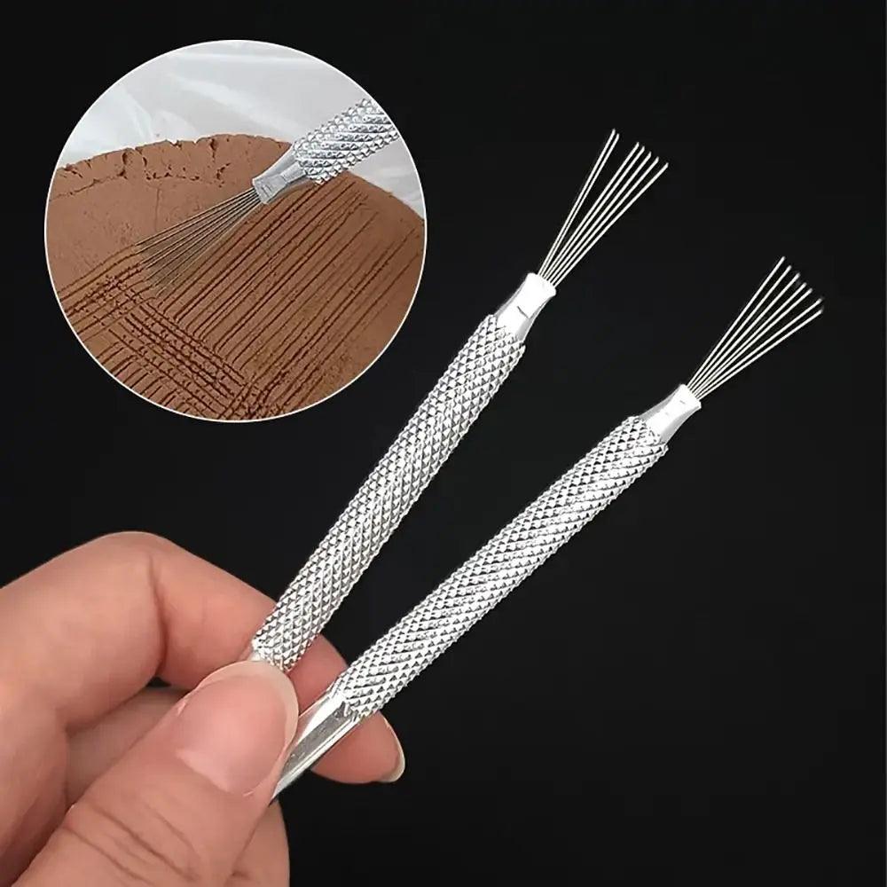 1Pcs 7 Pin Feather Wire Texture Ceramics Tools Polymer Clay Sculpting Needle Modeling Tool DIY Pottery Brush Tools Accessories
