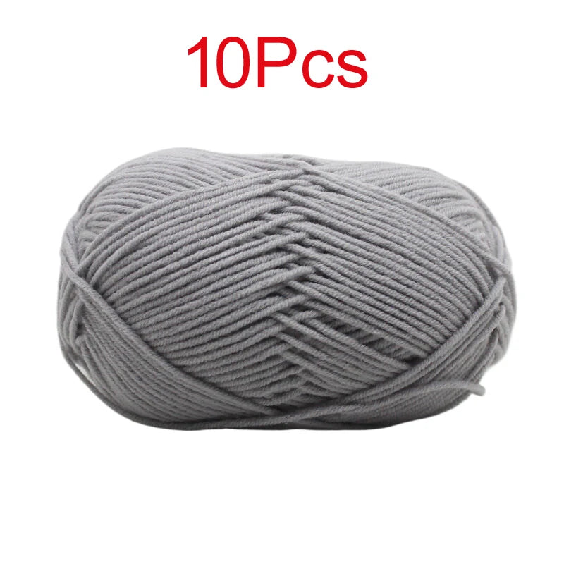 10 Pieces Multi Color Cotton Knitting Yarn Soft Warm Crocheting Yarn for Hand Knit Sweaters Hats Scarves Blankets Amigurumi