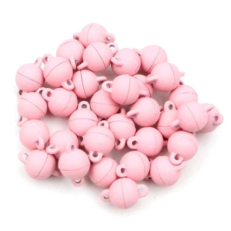 5 Sets  Love Heart Round Shaped Magnetic Connected Clasps Beads Charms End Caps for DIY Couple Bracelet Necklace Making