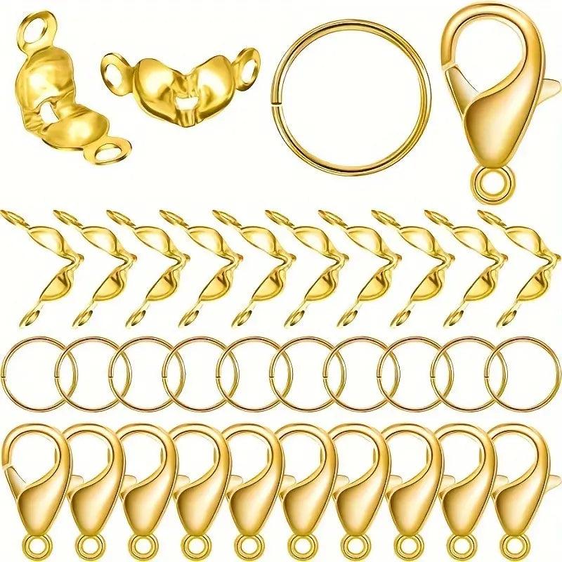 450 PCs/Pack Alloy Lobster Buckle Jump Ring Snap Bead Connector Set DIY Bracelet Necklace Connector Sh505
