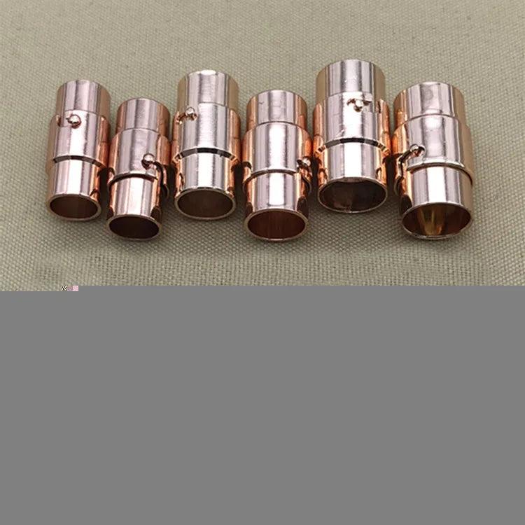 5Pcs 3/4/5/6/7/8/9/10MM Leather Cord End Cap/ Magnetic Clasp With Locking Mechanism,Connector For Bracelet Necklace Making