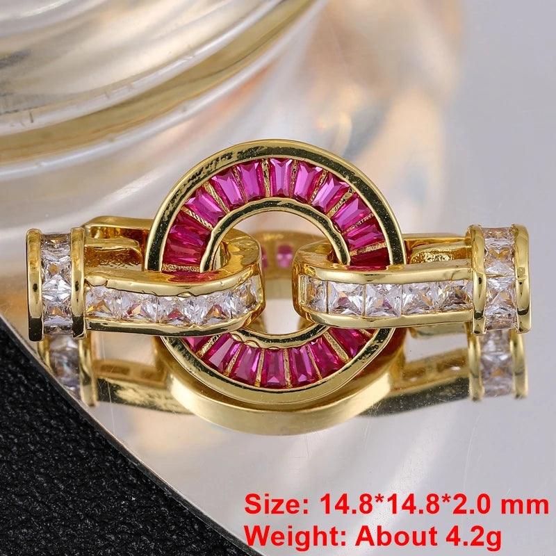 Juya 18K Real Gold Plated Decoration Oval Round Carabiner Lobster Clasp Accessories For DIY Luxury Handicraft Jewelry Making