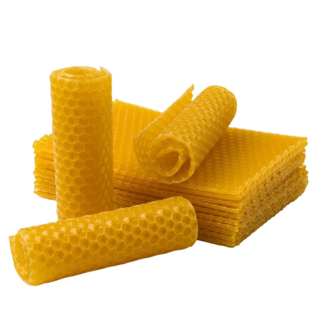 10PCS Beeswax Flakes DIY Candle Handrolled Honeycomb Design Candles Smokeless Wax Candle for Party Dating Home Dinner Table Deco