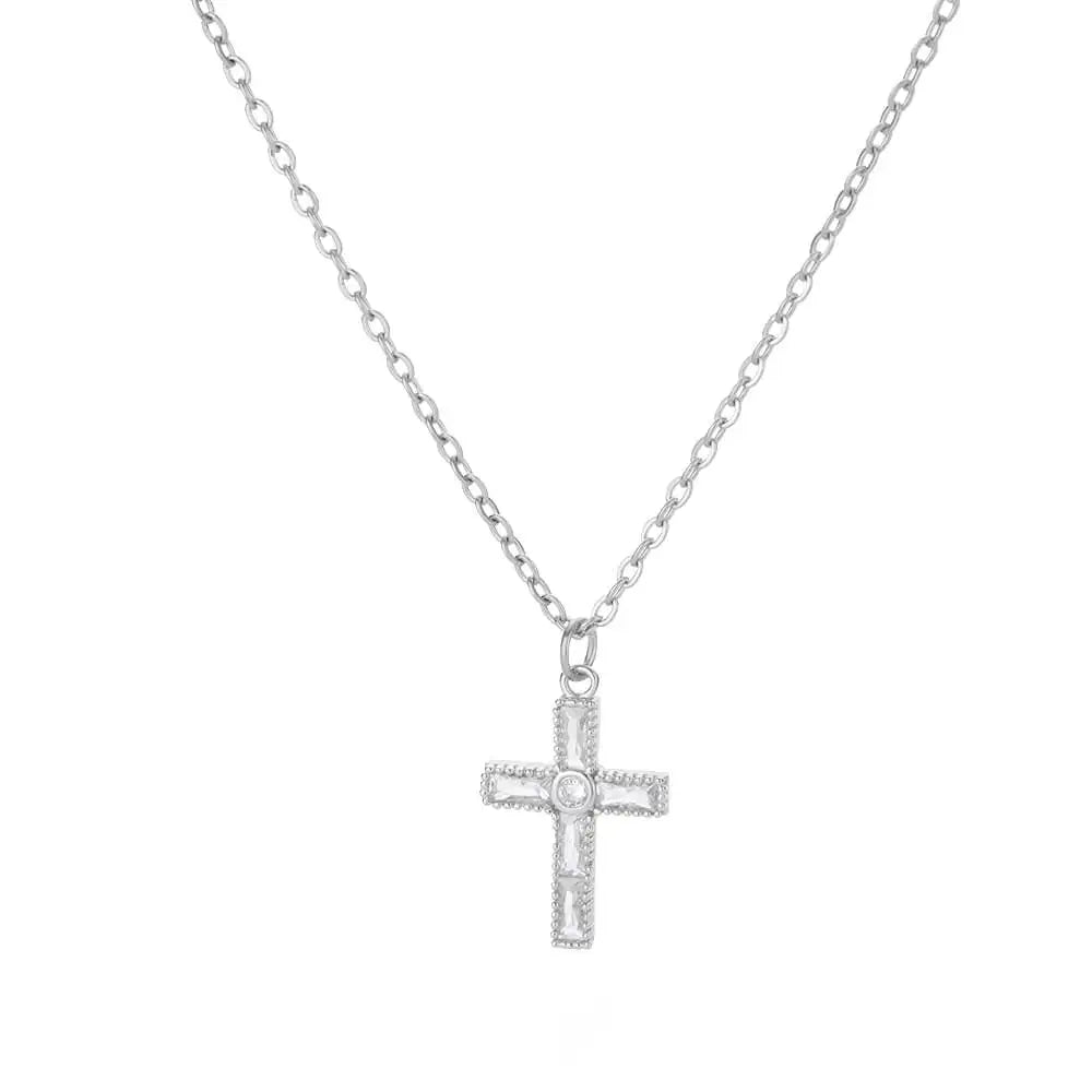 Goth Cross Jesus Pendant Necklace for Women Stainless Steel Luxury Necklace Trend Couple Jewelry collares mujer free shipping