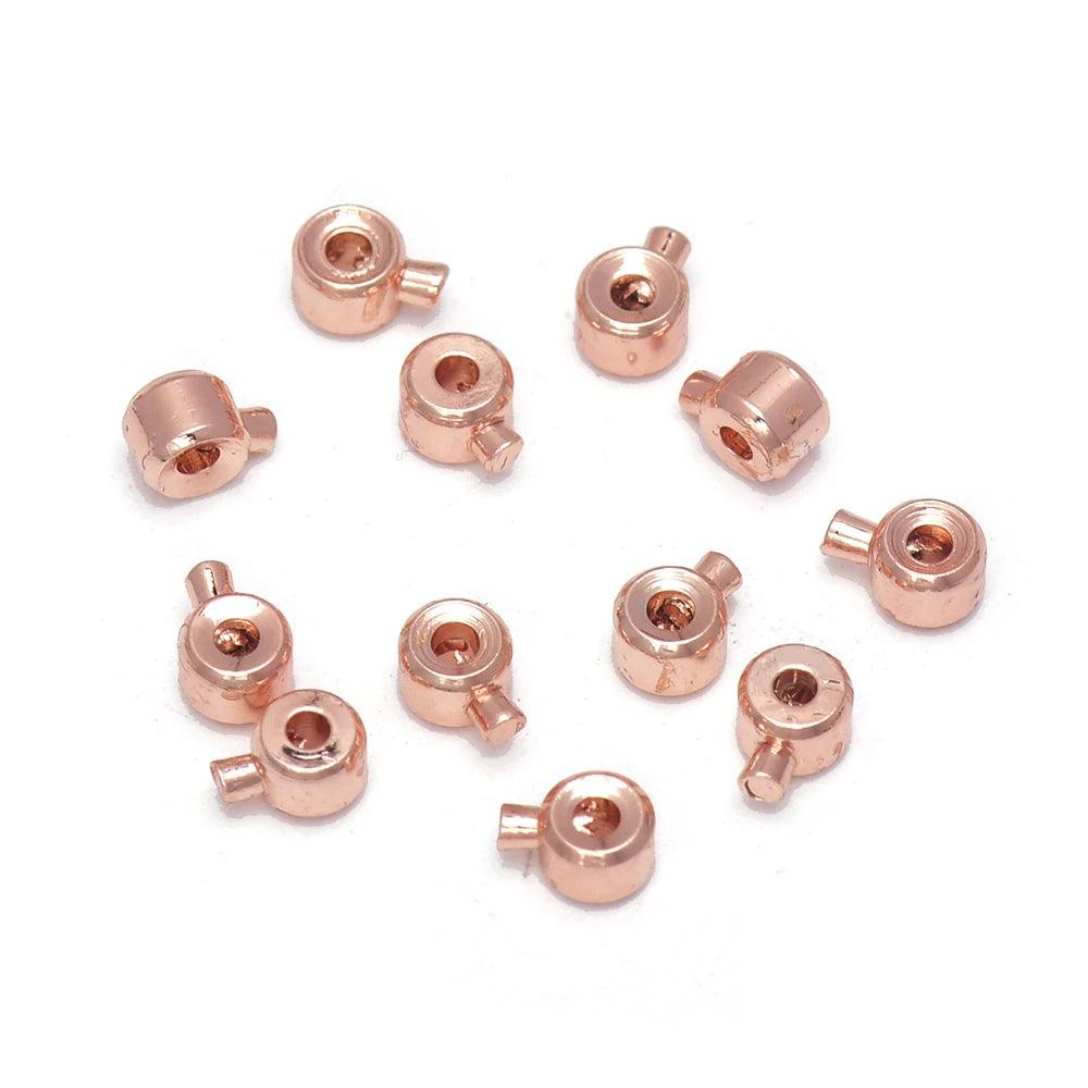 3.2mm Brass Crimp Beads Loose Rondelle Spacer Beads Crimp Charms Accessories For Bracelet Necklace Jewelry Making
